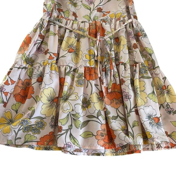 BOG Collective Lottie & Holly Blush & Rust Fit and Flare Tiered Mini Dress Small - Picture 8 of 8